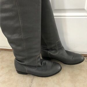 Limiani Gray Knee-High Leather Boots Sz 8.5